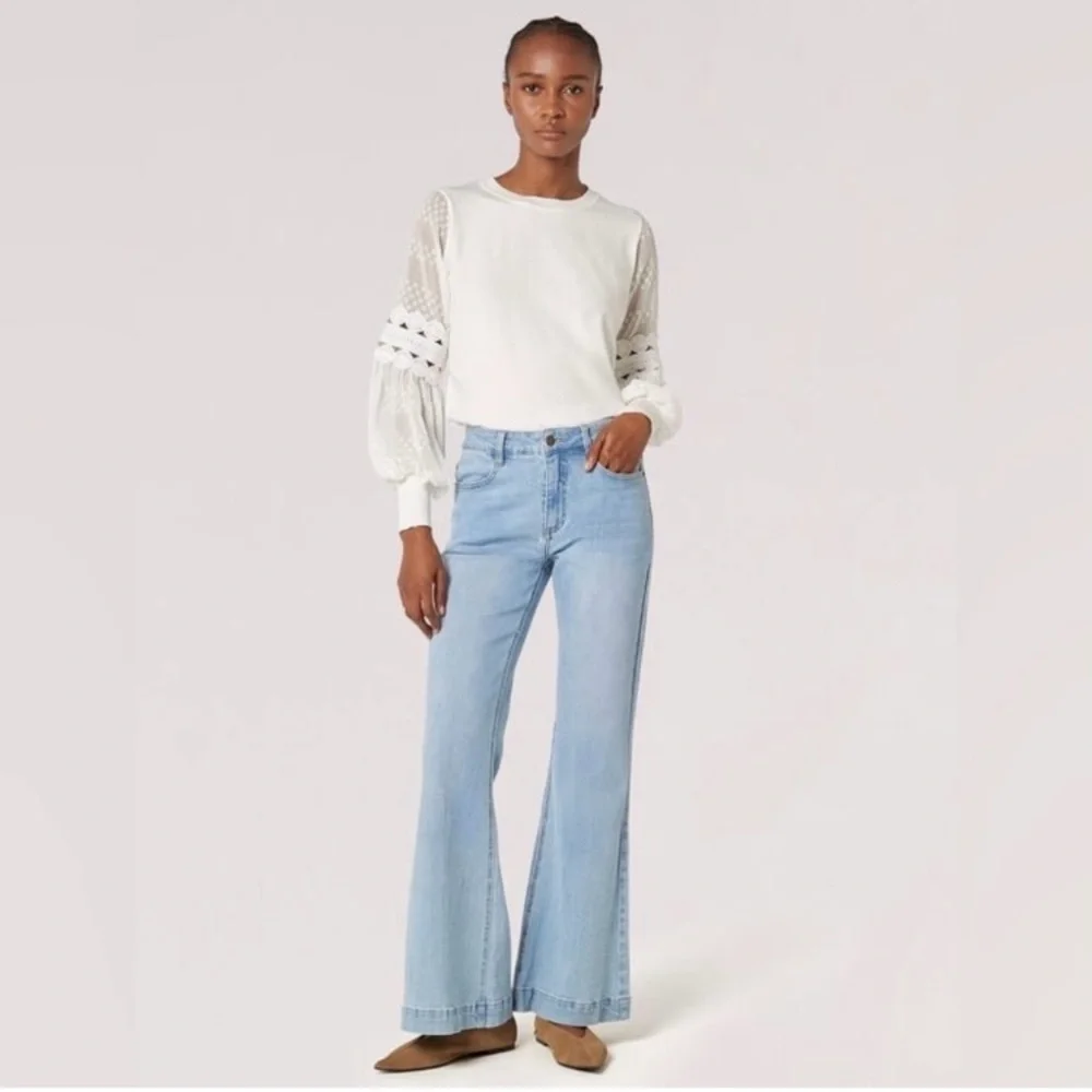 NWOT Sioni Long Sleeve Mix Media Top - Picture 8 of 8